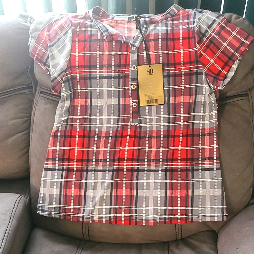 Plaid Dress Shirt - Red and Black